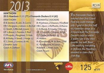 2020 Select Dominance - AFL / VFL Premiership Commemorative #PC119 2013 Hawthorn Hawks Back